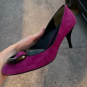 Nine West fuchsia suede pumps size 10